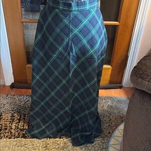 Karen Scott Plaid Maxi Skirt in Blue and Green, 8